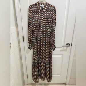 Kaos Long Sleeve Dress with Multicolor Pattern